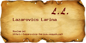 Lazarovics Larina névjegykártya